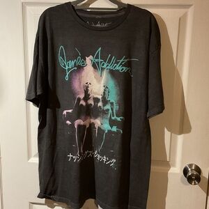 NWOT Jane’s Addiction Charcoal Short-Sleeve Band Tee with Teal & Purple Graphic